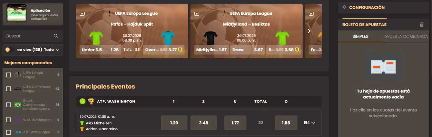 Apuestas deportivas National Casino